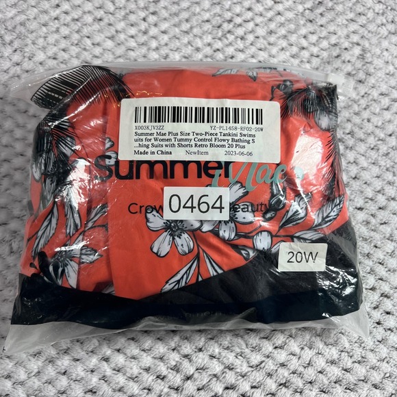 Summer Mae Women's Coral Floral Tankini Two Piece Swimsuit Set Size 20W NWT - Picture 14 of 15